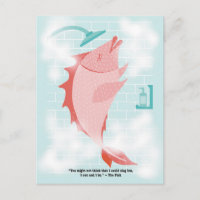 Fisch in der Dusch-Postkarte