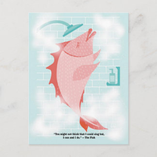 Fisch in der Dusch-Postkarte Feiertagspostkarte