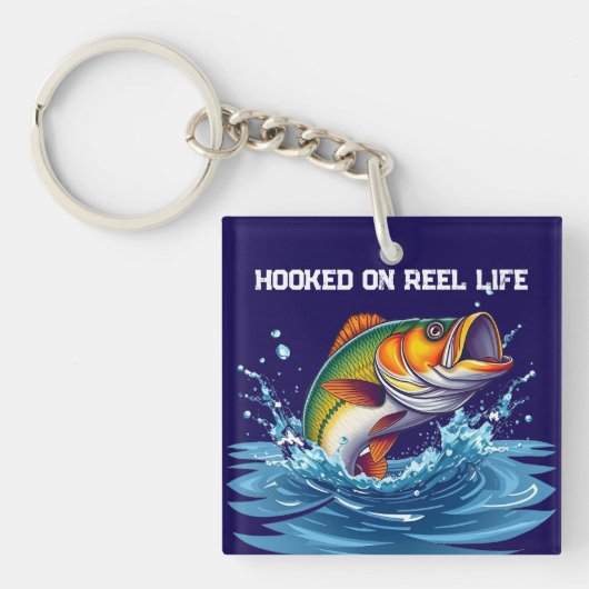 Fisch in der Rolle Schlüsselanhänger (Vorderseite)