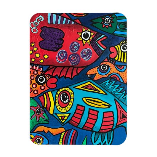 Fisch in der schnellen Flucht Magnet (Vertikal)