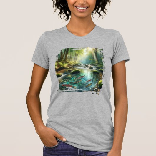 Fisch In Einem Bach T-Shirt (Vorderseite)