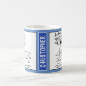 Fisch in einem Nest. Evolution Cartoon. Kaffeetasse (Mittel)