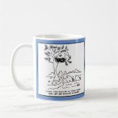 Fisch in einem Nest. Evolution Cartoon. Kaffeetasse (Links)