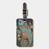 Fisch in Farbe Gepäckanhänger (Vorderseite vertikal)