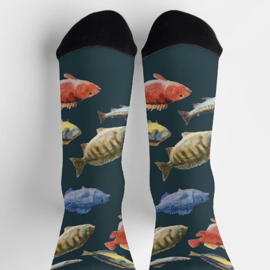 Fisch in Farbe Socken (Oben)