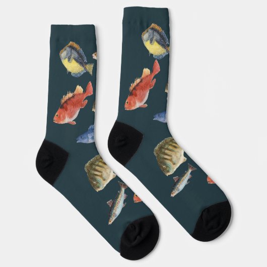 Fisch in Farbe Socken (Rechts)