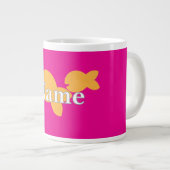 Fisch in heißen Rosa personalisieren Jumbo-Tasse (Vorderseite Rechts)
