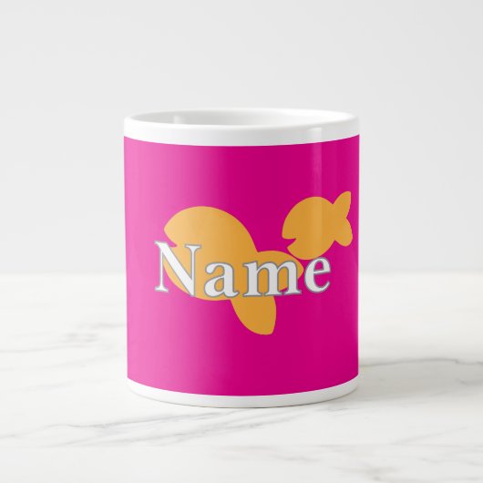 Fisch in heißen Rosa personalisieren Jumbo-Tasse (Vorderseite)
