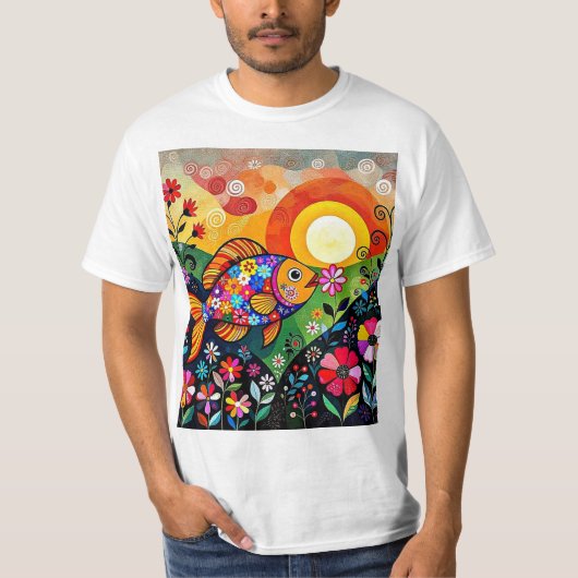 Fisch isst Blume 2 T-Shirt (Vorderseite)