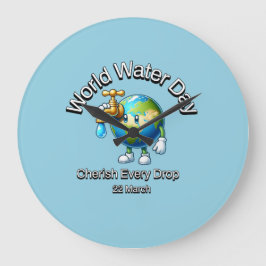 Fisch jeden Tropfen. Weltwassertag. Große Wanduhr