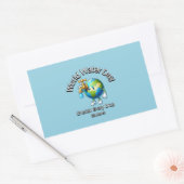 Fisch jeden Tropfen. Weltwassertag. Rechteckiger Aufkleber (Umschlag)