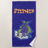 Fisch-Kastenhandtuch für Angler-Cartoon Strandtuch (Vorderseite)