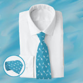 Fisch Knochen Muster Blue Neck Tie Krawatte