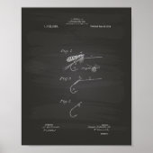 Fisch Köder 1914 Patent Art Chalkboard Poster (Vorne)