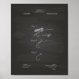 Fisch Köder 1914 Patent Art Chalkboard Poster
