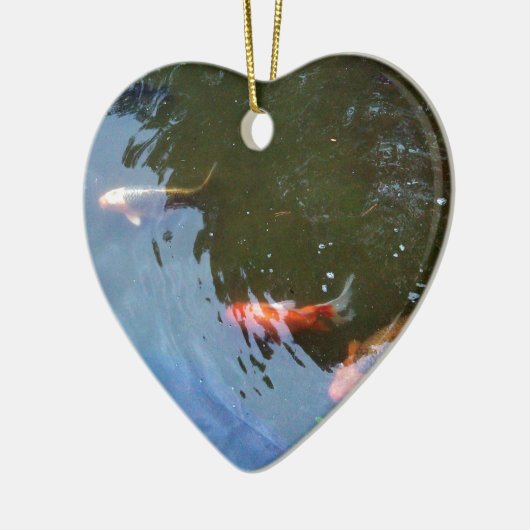 Fisch, Koi Karpfen im Teich Keramik Ornament (Links)