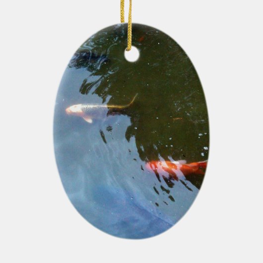 Fisch, Koi Karpfen im Teich Keramikornament (Hinten)