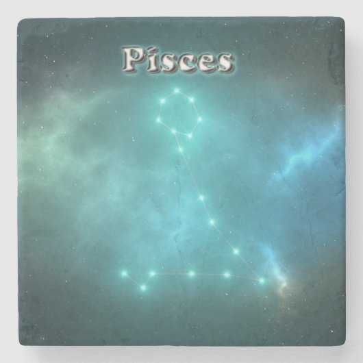 Fisch-Konstellation Steinuntersetzer (Vorderseite)