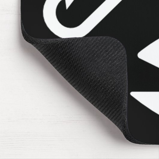 Fisch-Kopf und Haken - Schwarzweiss Mousepad (Ecke)