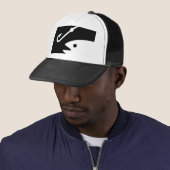 Fisch-Kopf und Haken - Schwarzweiss Truckerkappe (Beispiel)