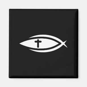Fisch Kreuz Jesus Christliche Gebete Herren Damen Magnet