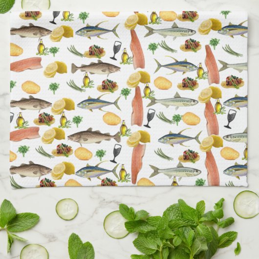 Fisch Küche Handtuch (Gefaltet)