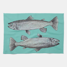 Fisch-Kunst auf Geschirrtuch