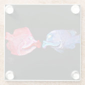"Fisch-" Kunst durch Mike Quinn küssend Glasuntersetzer (Rückseite)