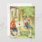 Fisch-Lakai, der eine Einladung an a liefert Postkarte (Vorne/Hinten)