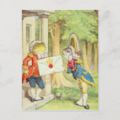 Fisch-Lakai, der eine Einladung an a liefert Postkarte (Vorderseite)