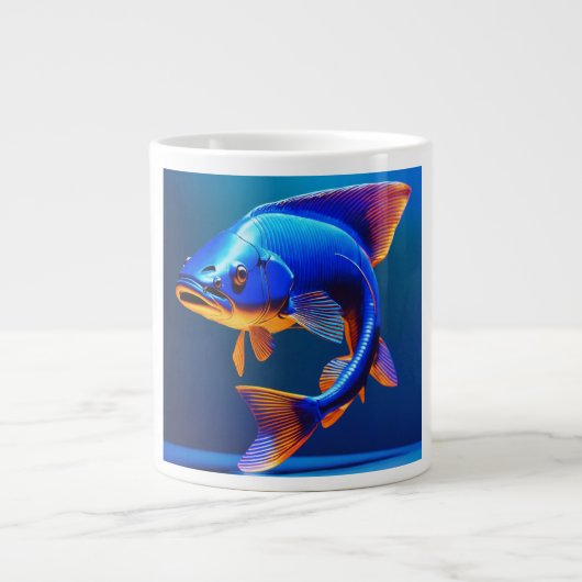 Fisch-Logo-Tasse | Süßes und minimalistisches aqua Jumbo-Tasse (Vorderseite)
