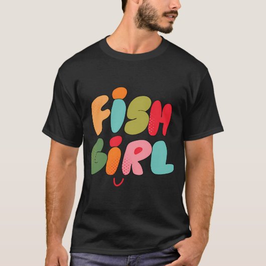 Fisch Mädchen (Pink) T-Shirt (Vorderseite)