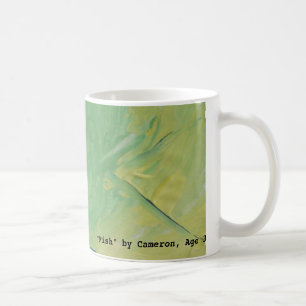 "Fisch-" Malerei von Cameron, Alter 3 Kaffeetasse