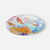Fisch Marine unter der Sea Baby Dusche Ocean Coral Pappteller (Schrägansicht)