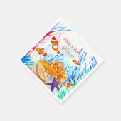 Fisch Marine unter der Sea Baby Dusche Ocean Coral Serviette (Ecke)