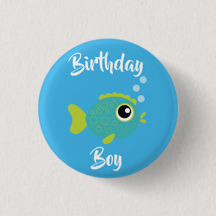 Fisch Meer Ozean Kindergeburtstag Aquarium Button