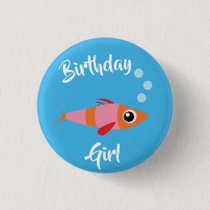 Fisch Meer Ozean Kindergeburtstag Aquarium Button