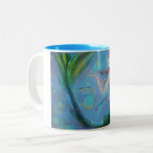 Fisch-Meerjungfrau blaue Zwei-Ton 15oz Zweifarbige Tasse (Vorderseite Links)