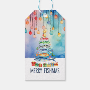 Fisch Merry Fishmas Weihnachtsbaum Geschenkanhänger