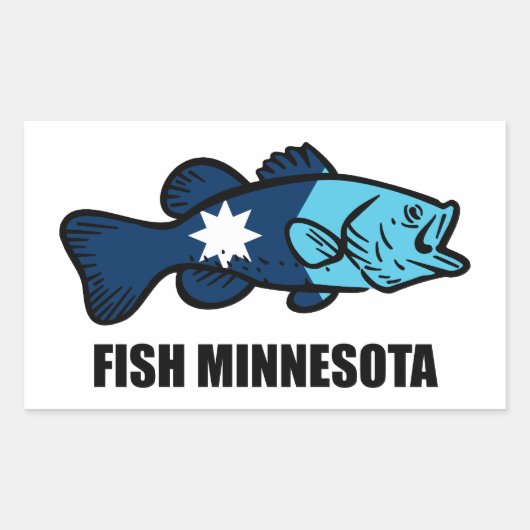 Fisch Minnesota Rechteckiger Aufkleber (Vorderseite)