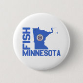 Fisch Minnesota Staat Kontur Button (Vorderseite)