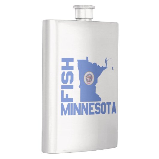 Fisch Minnesota Staat Kontur Flachmann (Rechts)