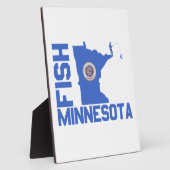Fisch Minnesota Staat Kontur Fotoplatte (Seite)