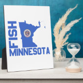 Fisch Minnesota Staat Kontur Fotoplatte (Seite)