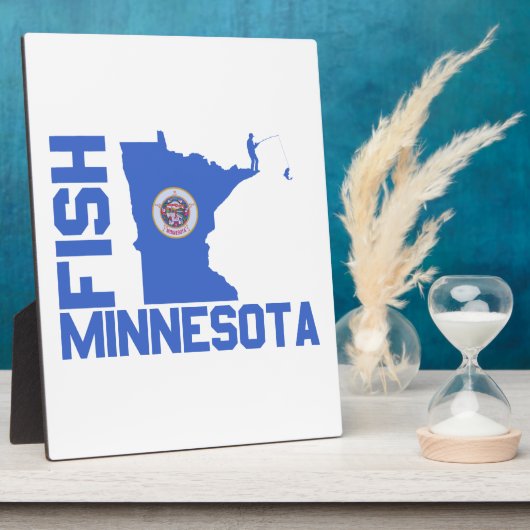 Fisch Minnesota Staat Kontur Fotoplatte (Seite)