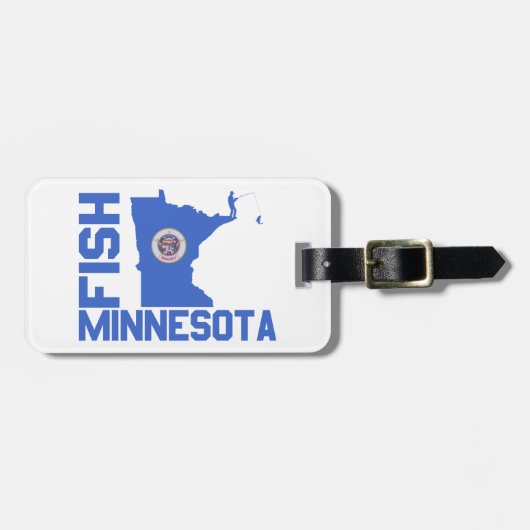 Fisch Minnesota Staat Kontur Gepäckanhänger (Vorderseite horizontal)