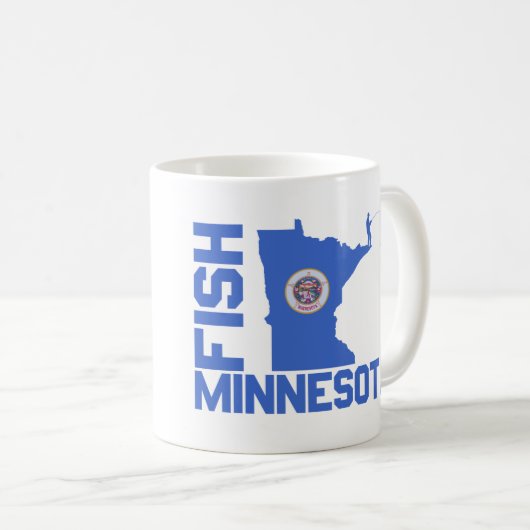 Fisch Minnesota Staat Kontur Kaffeetasse (VorderseiteRechts)
