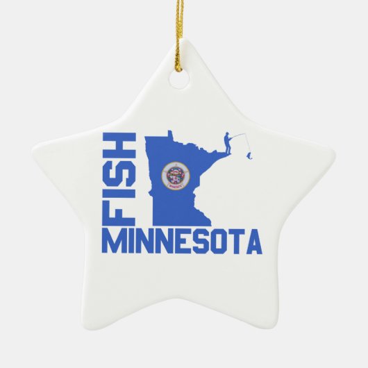 Fisch Minnesota Staat Kontur Keramik Ornament (Vorne)