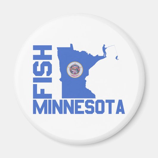 Fisch Minnesota Staat Kontur Magnet (Vorne)