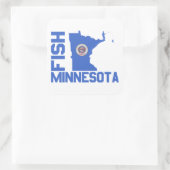 Fisch Minnesota Staat Kontur Quadratischer Aufkleber (Tasche)